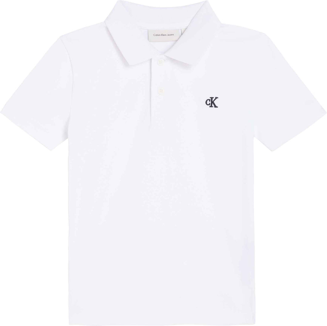 Calvin Klein Polo Solid White para Niño