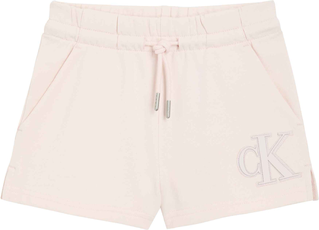 Calvin Klein Short Ck Logo Knit Pearl para Niña