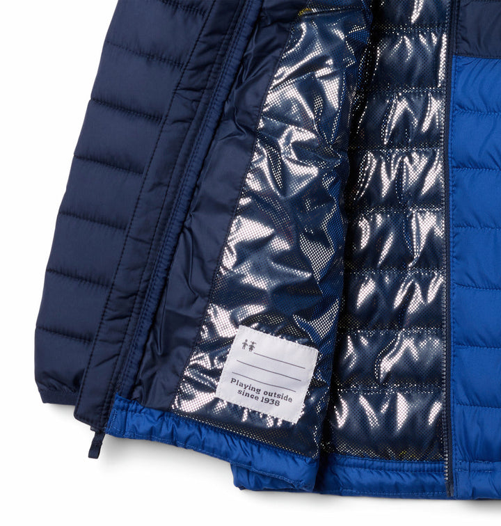COLUMBIA NIÑO ABRIGO POWDER LITE II HOODED MOUNTAIN BLUE/COLLEGIATE NAVY