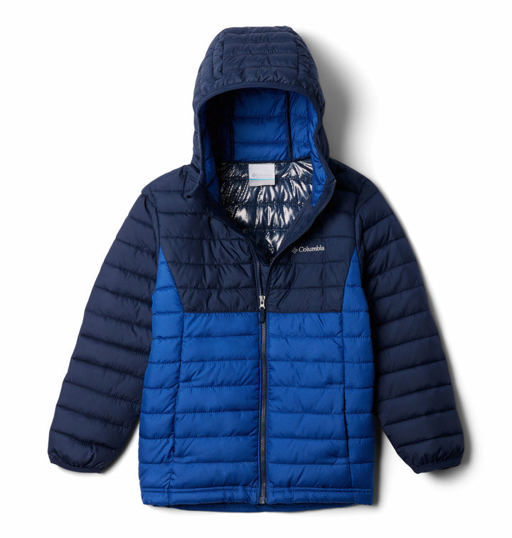 COLUMBIA NIÑO ABRIGO POWDER LITE II HOODED MOUNTAIN BLUE/COLLEGIATE NAVY