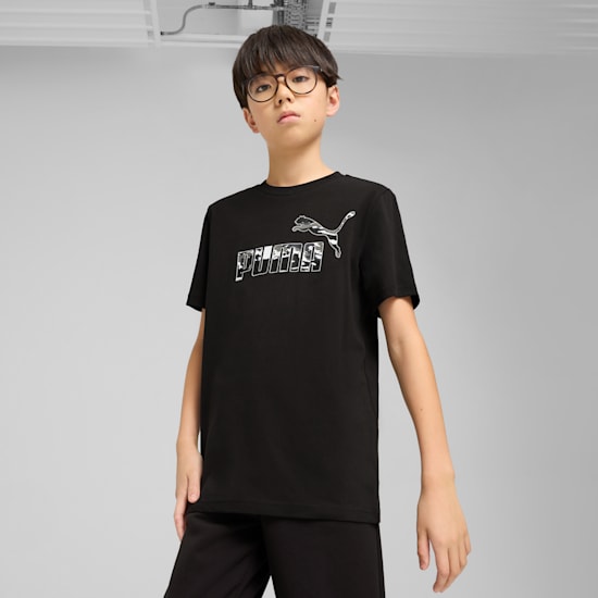 PUMA NIÑO TSHIRT ESS CAMO BLACK