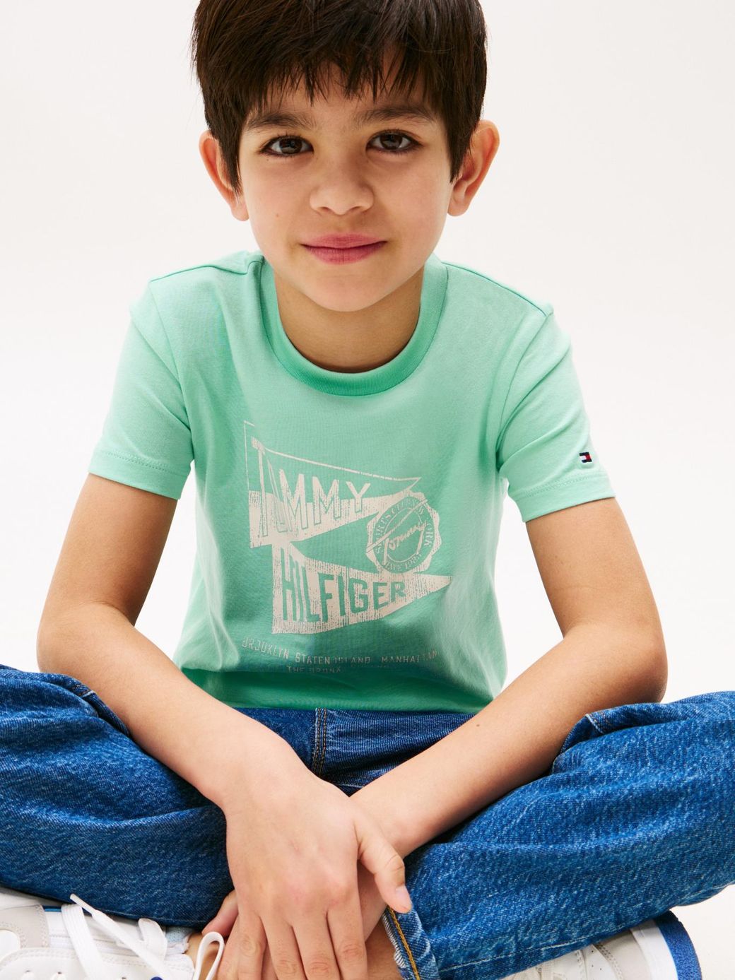 TOMMY HILFIGER NIÑO TSHIRT TEXTURED GRAPHIC PRINT MENTHOL