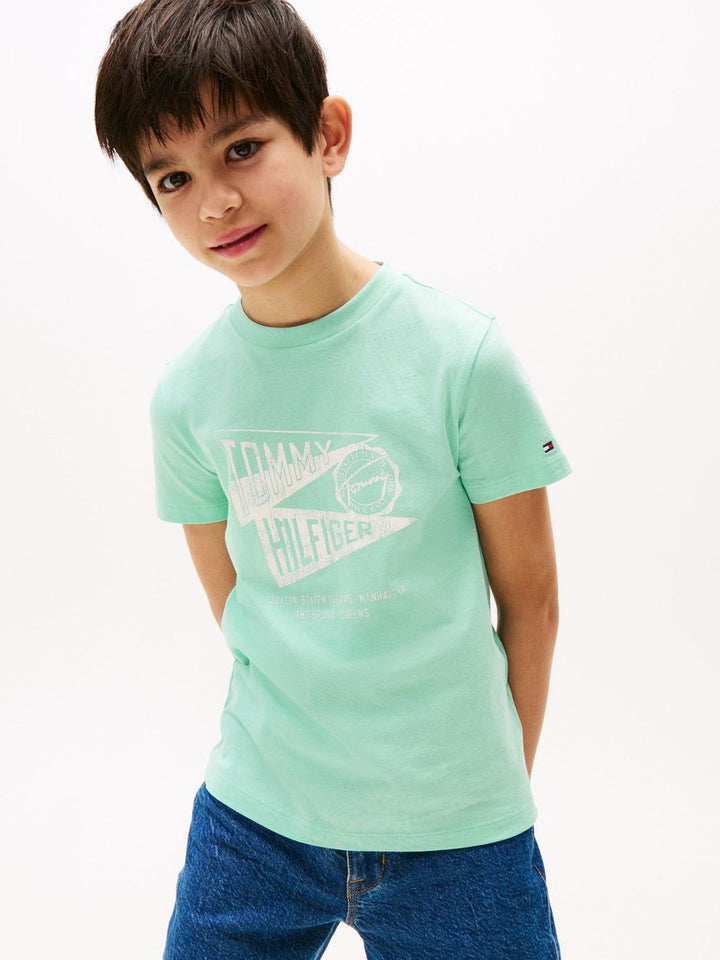 TOMMY HILFIGER NIÑO TSHIRT TEXTURED GRAPHIC PRINT MENTHOL