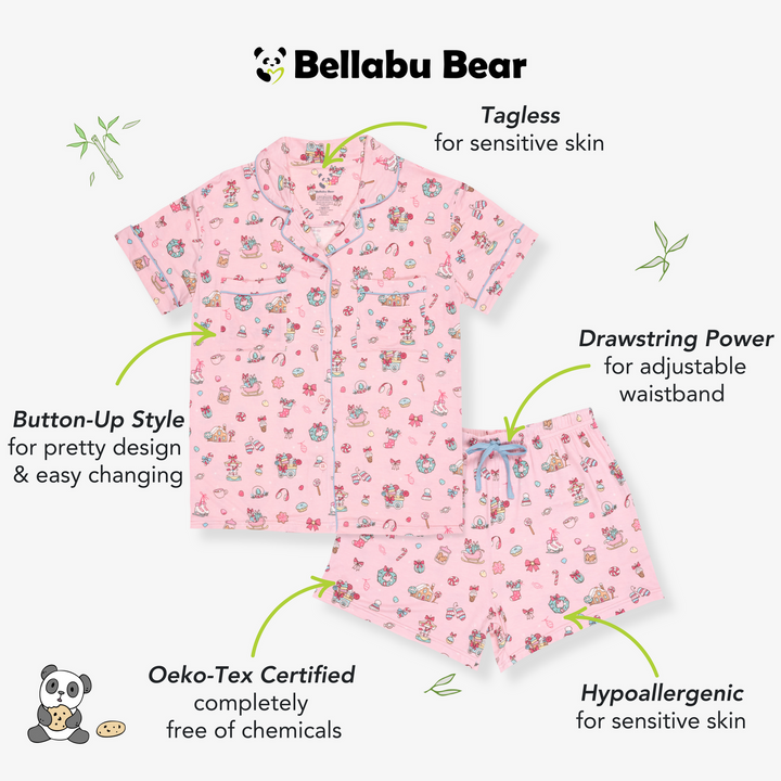 BELLABU BEAR DAMA PIJAMA CANDY CANE LANE BAMBOO SHORT