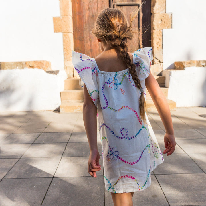 Piglo Vestido Ruffle Jardín Blanco para Niña