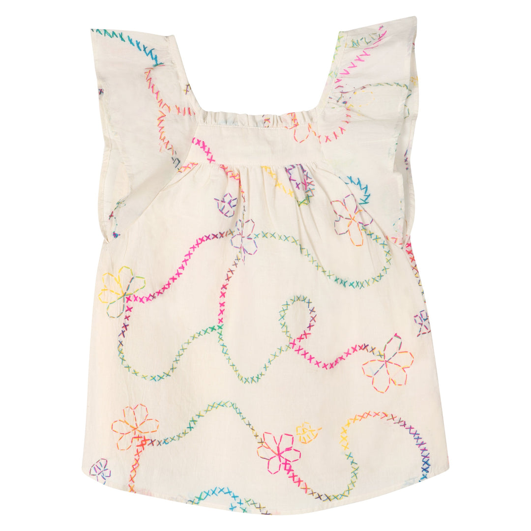 Piglo Vestido Ruffle Jardín Blanco para Niña