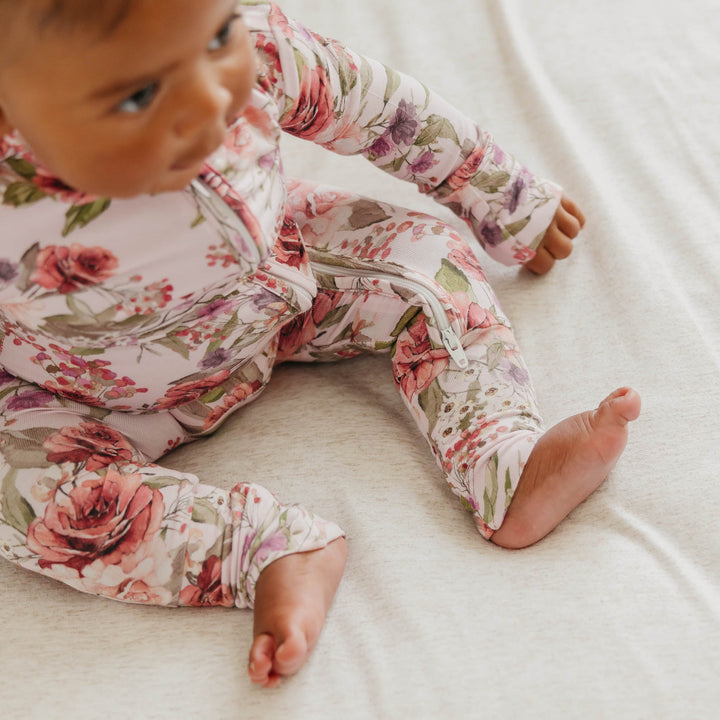 COPPER PEARL BEBE NIÑA PIJAMA BAMBOO CONVERTIBLE ZIP UP DEBORAH