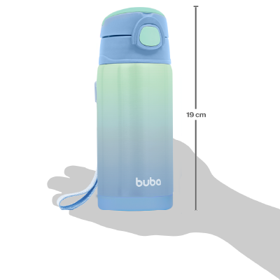 BUBA TAZA TÉRMICA DEGRADADA AZUL CON PAJILLA 14OZ