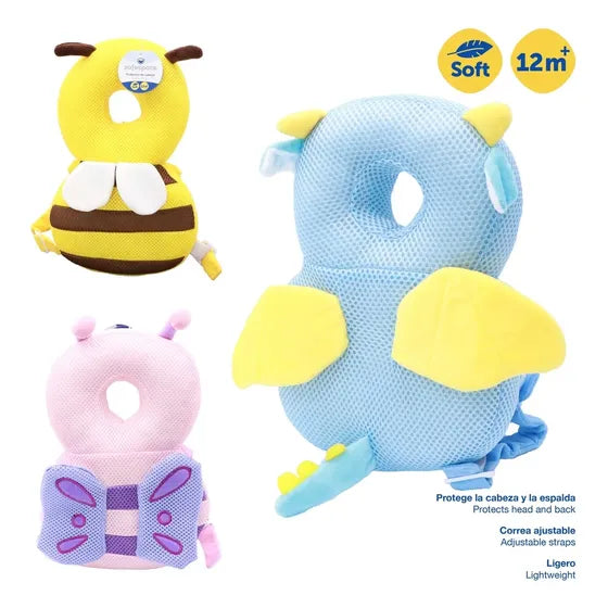 Genial Mochila Antigolpes Protege Cabeza y Espalda 12M+ White