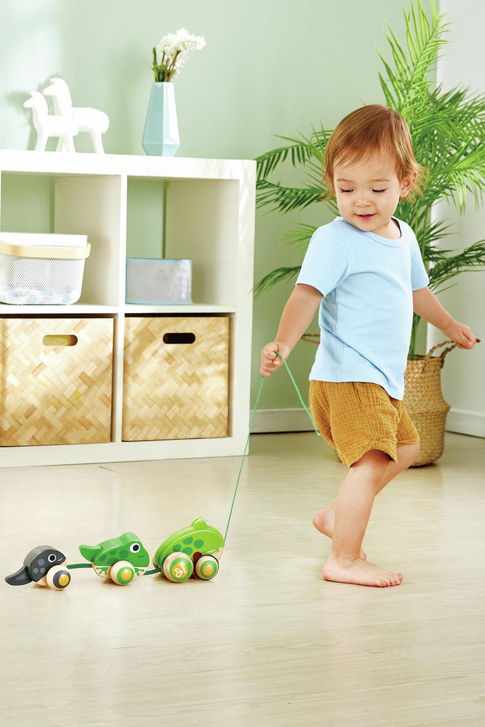 HAPE PULL-ALONG FROG FAMILY