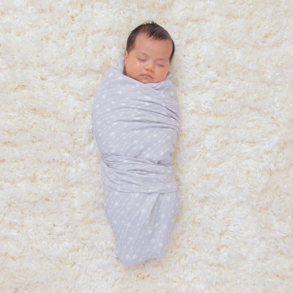COMFY CUBS MANTA MUSLIN SWADDLE BLUE