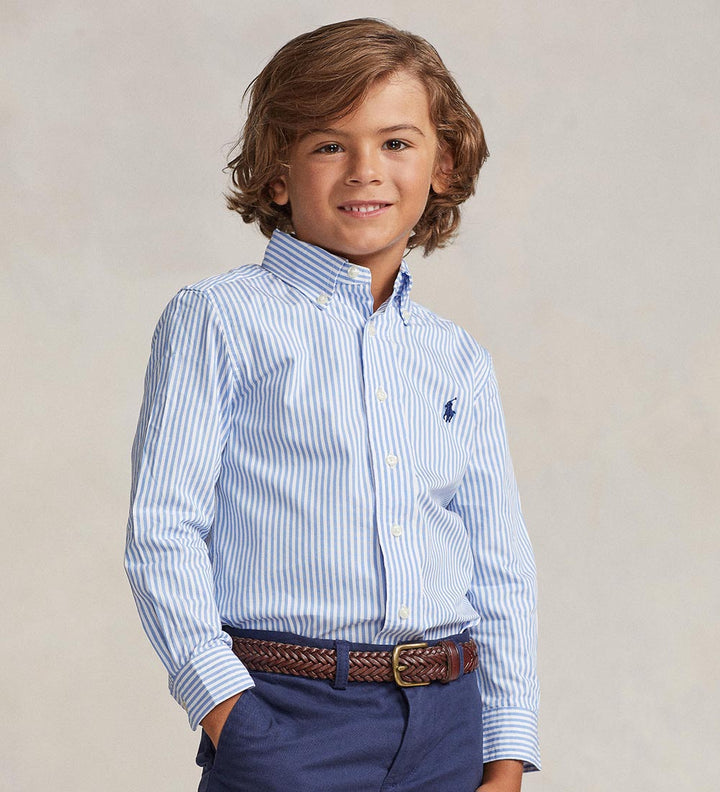 RALPH LAUREN NIÑO CAMISA M/L BLUE/WHITE