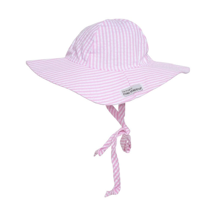 FLAP HAPPY NIÑA SOMBRERO PINK STRIPE SEERSUCKER