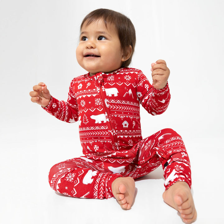 BELLABU BEAR NIÑO PIJAMA POLAR ISLE RED BAMBOO