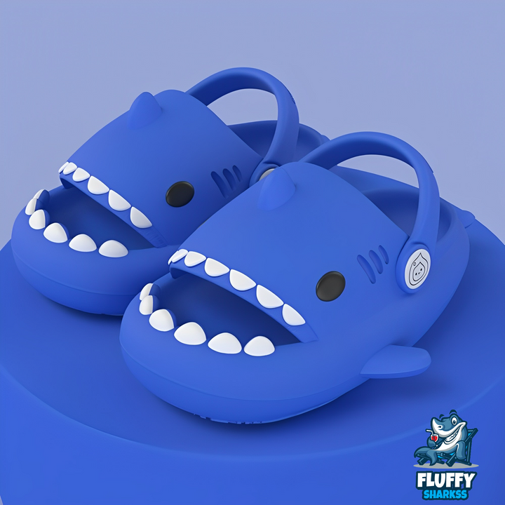 FLUFFY NIÑO CHANCLETA SHARK BABY BLUE