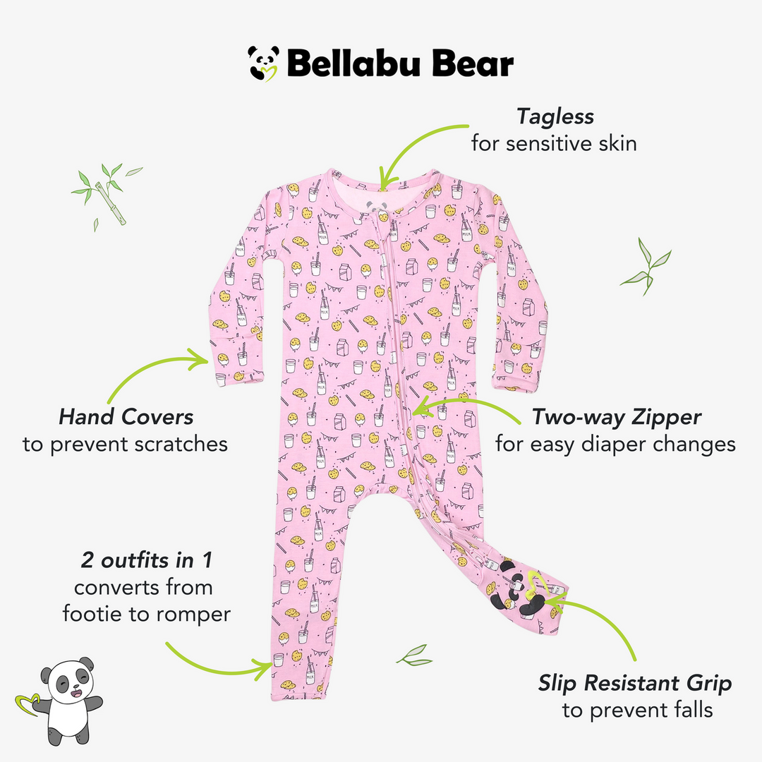 BELLABU BEAR NIÑA PIJAMA MILK & COOKIES PINK BAMBOO