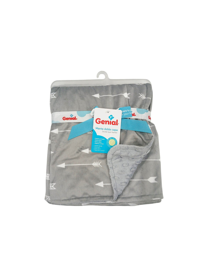 Genial Frazada Doble Cara Microfibra Premium 75 X 100 Cm Dark Gray