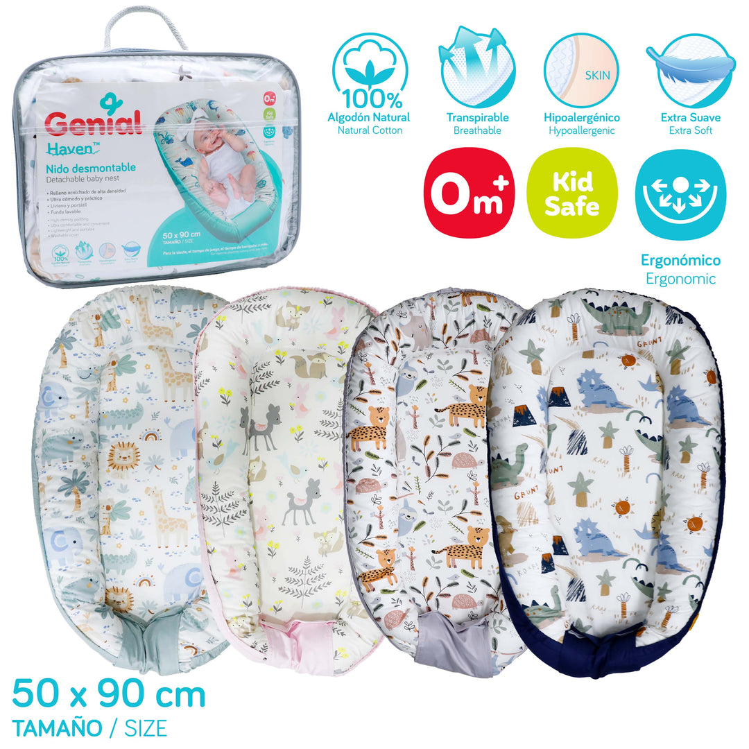 Genial Nido Desmontable Transpirable Hipoalergenico 50 X 90 Cm Grey