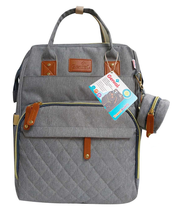 Genial Bolsa Pañalera/Plegable/Cambiador Travelbuddy Grey