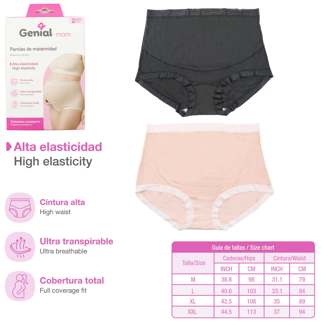 Panties de Maternidad Cintura Alta - Beige (Pack 2)