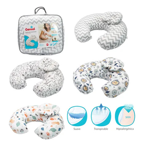 Genial Almohada de Lactancia W/Soporte Removible 0M+ Pink