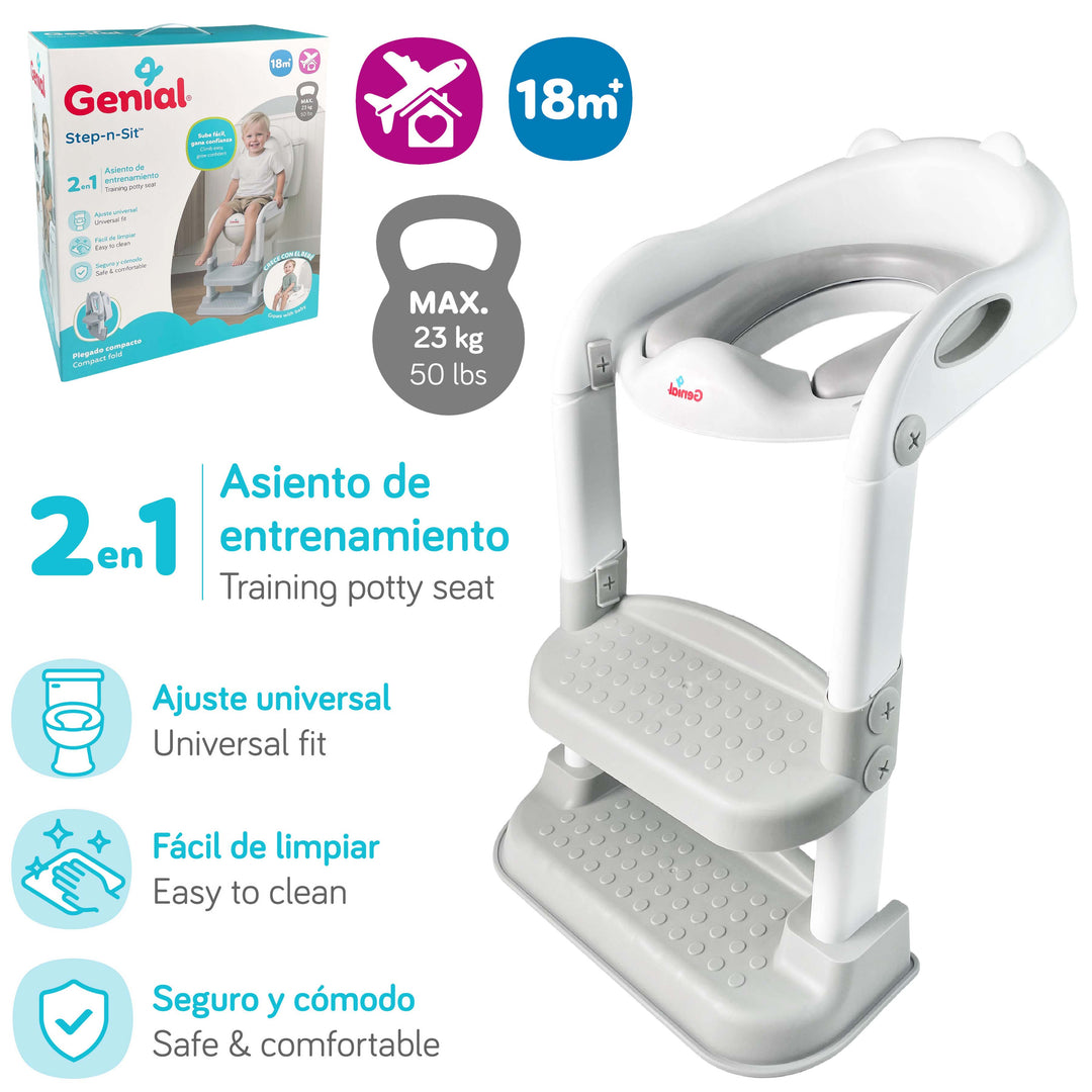Asiento de Baño con Escalera de Entrenamiento 2 en 1