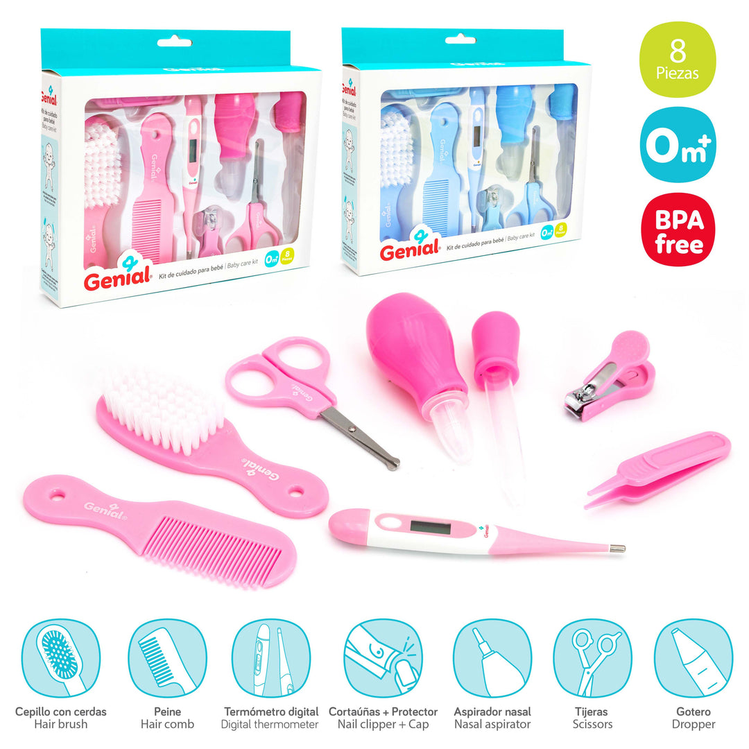 Genial Kit para el Cuidado y Aseo del Bebe 8PCS Grey