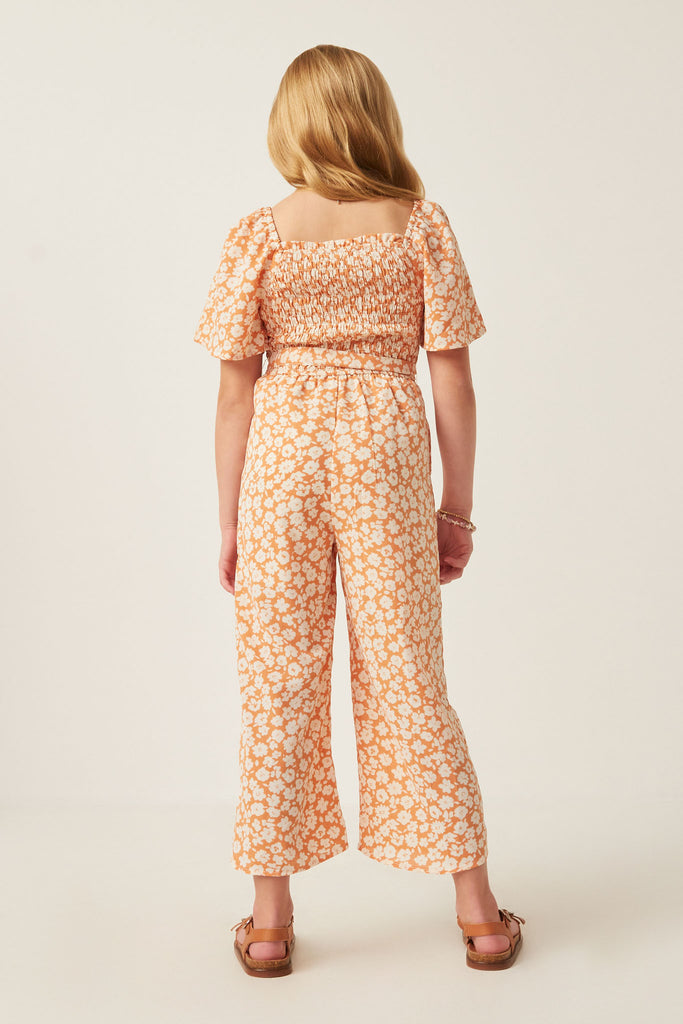 HAYDEN NIÑA JUMPSUIT PRINTED FLOWERS APRICOT