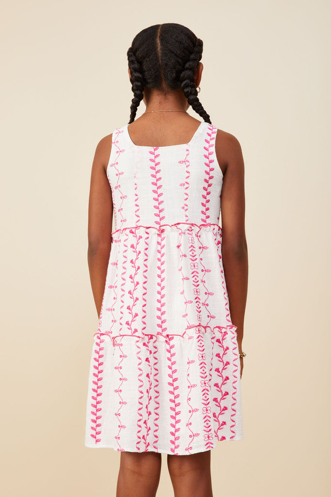 HAYDEN NIÑA VESTIDO EMBROIDERED PINK