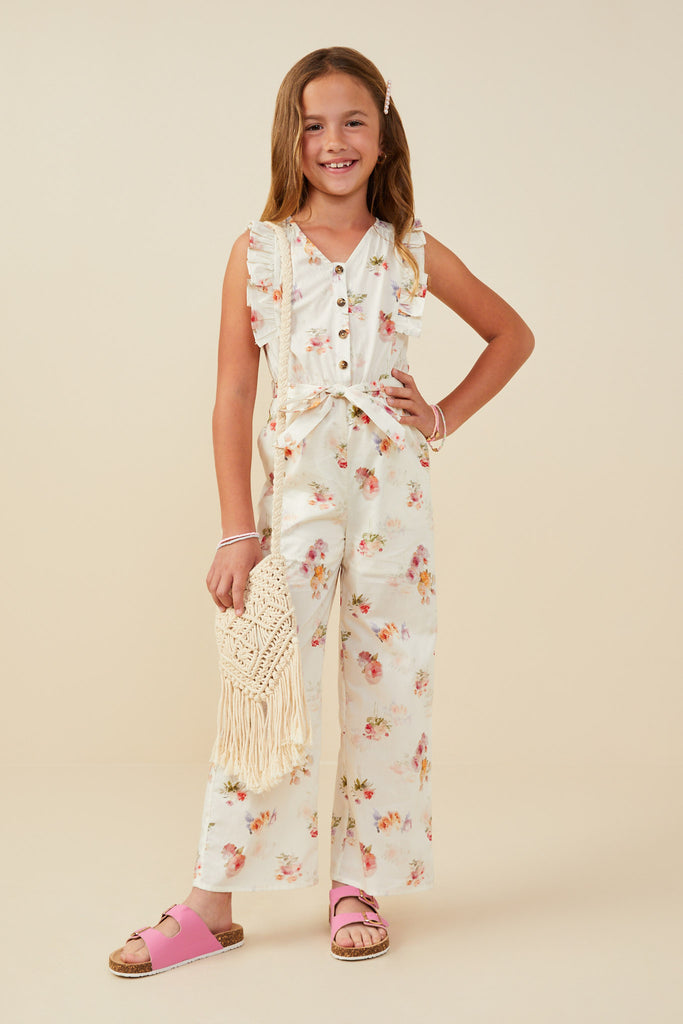 HAYDEN NIÑA JUMPSUIT FLORAL CREAM