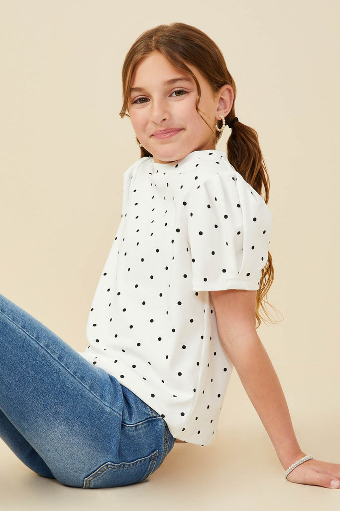 HAYDEN NIÑA TSHIRT POLKA DOT OFF WHITE