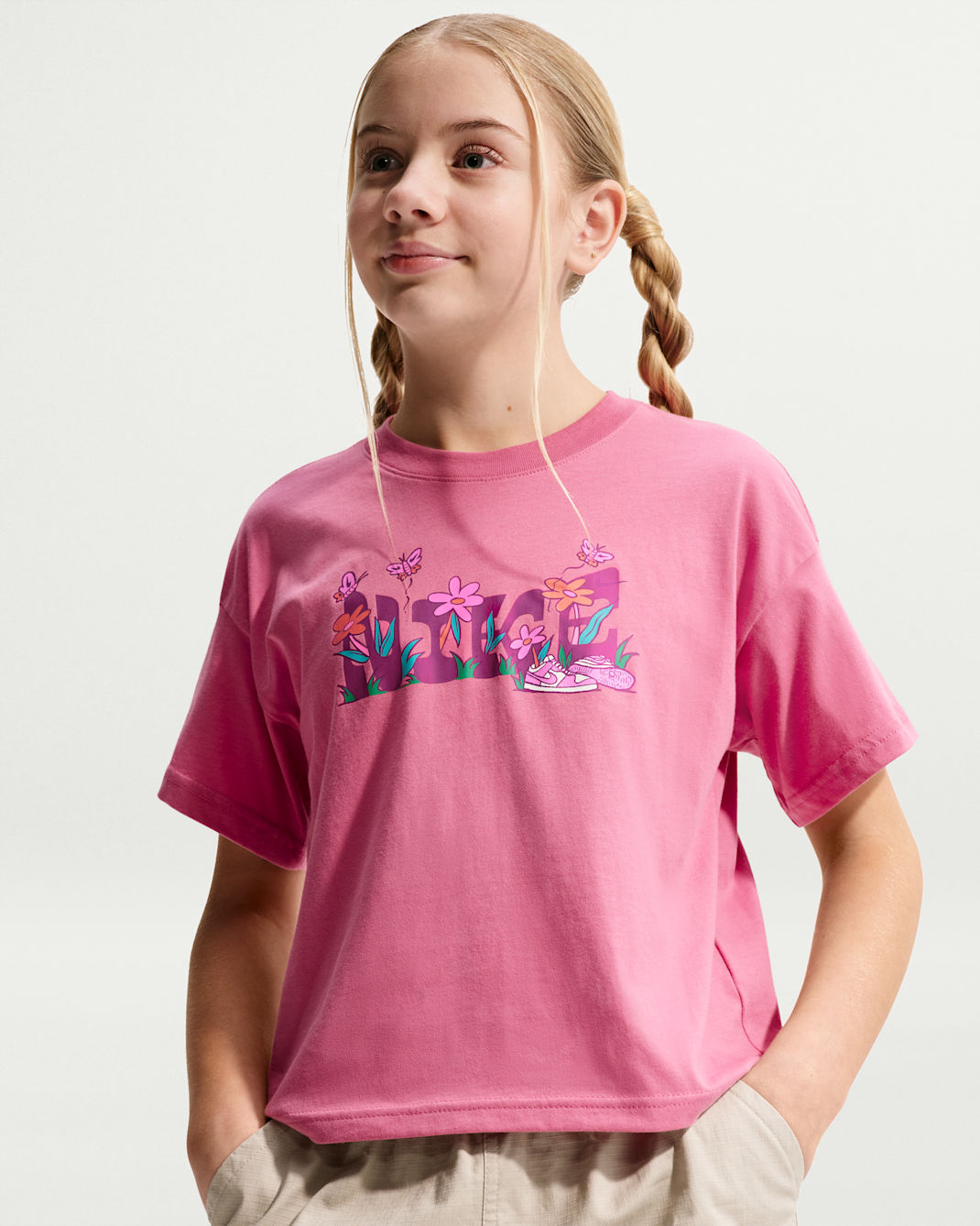 NIKE NIÑO TSHIRT G NSW OC BOXY CAMP PEONY