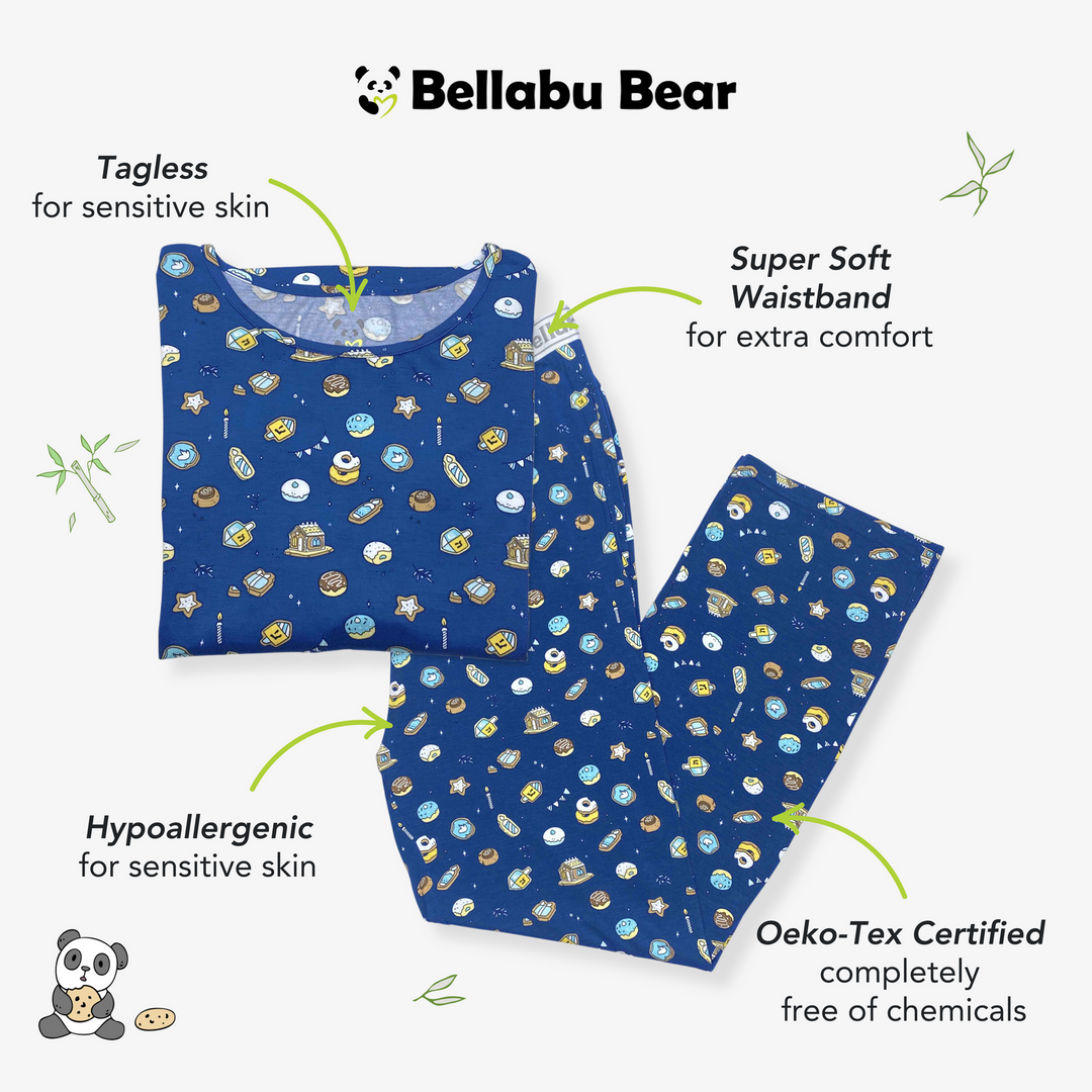 BELLABU BEAR CABALLERO PIJAMA HANUKKAH COOKIES BAMBOO
