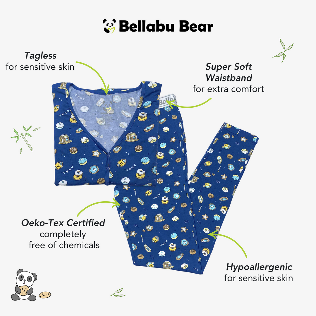 BELLABU BEAR DAMA PIJAMA HANUKKAH COOKIES BAMBOO