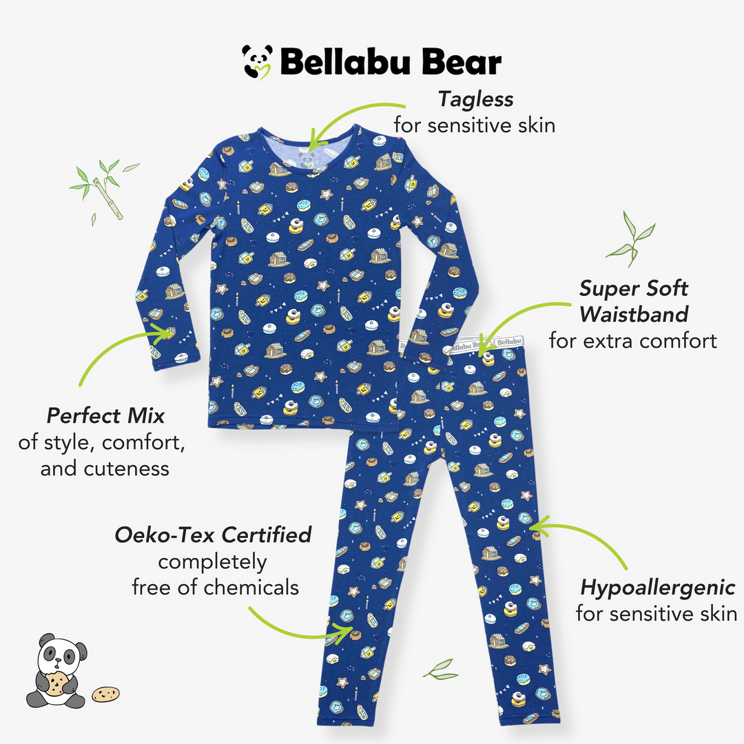 BELLABU BEAR NIÑO PIJAMA HANUKKAH COOKIES BAMBOO