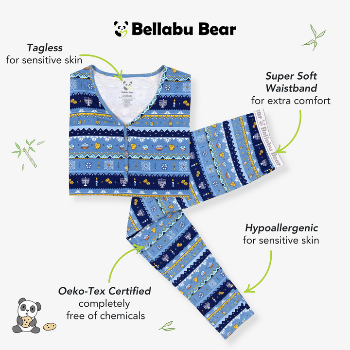 BELLABU BEAR DAMA PIJAMA HANUKKAH FAIR ISLE BAMBOO
