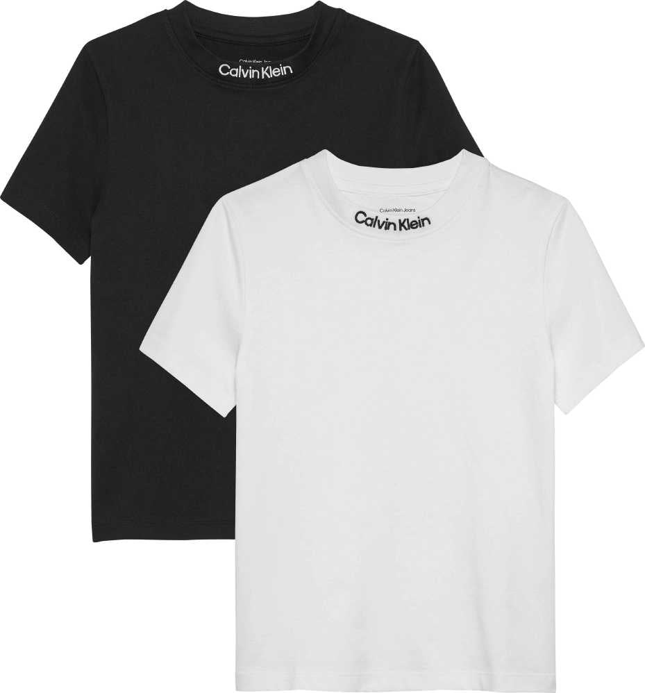 Calvin Klein Tshirt Embro Logo M/C 2pcs BLACK/BRIGHT White para Niño