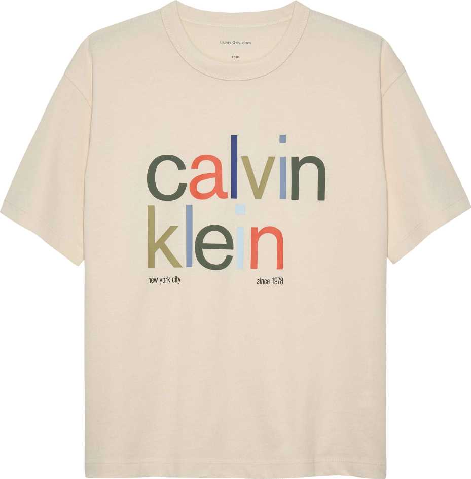 Calvin Klein Tshirt Logo Graphic M/C Whitecap Gray para Niño