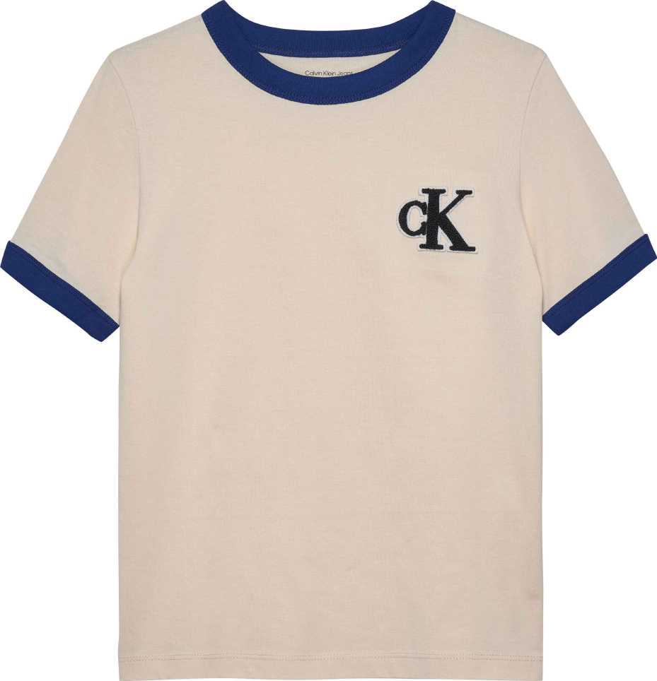 Calvin Klein Tshirt Ringer Mono M/C Whitecap Gray para Niño