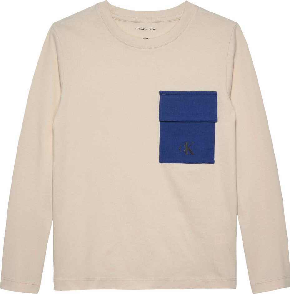 Calvin Klein Tshirt Pocket M/L Whitecap Gray para Niño