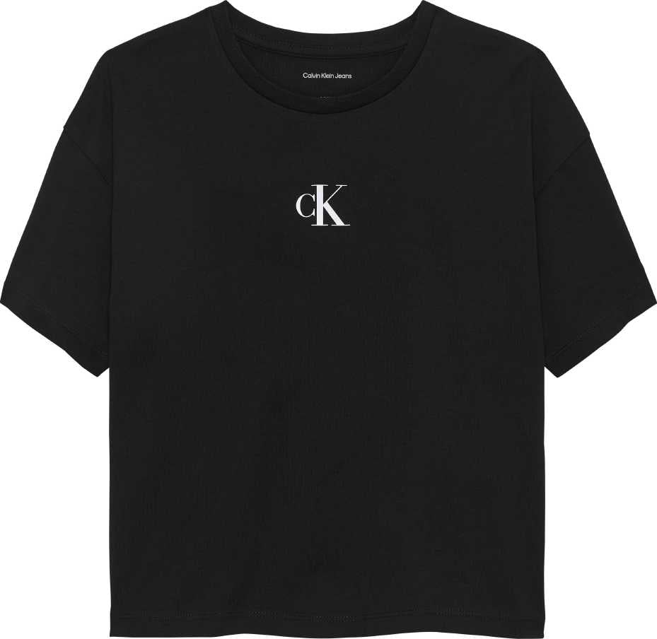 Calvin Klein Tshirt Logo Boxy M/C Black para Niña