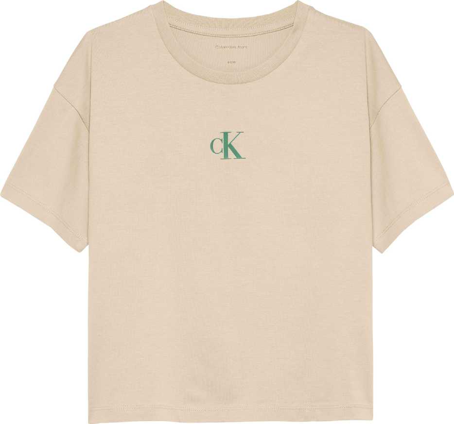 Calvin Klein Tshirt Logo Boxy M/C Whitecap Gray para Niña