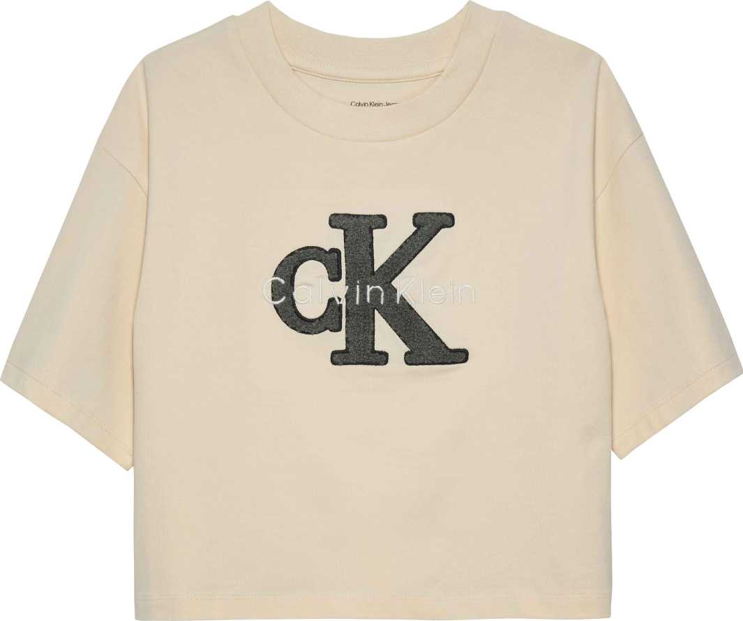 Calvin Klein Tshirt Towling Monologo M/C Whitecap Gray para Niña