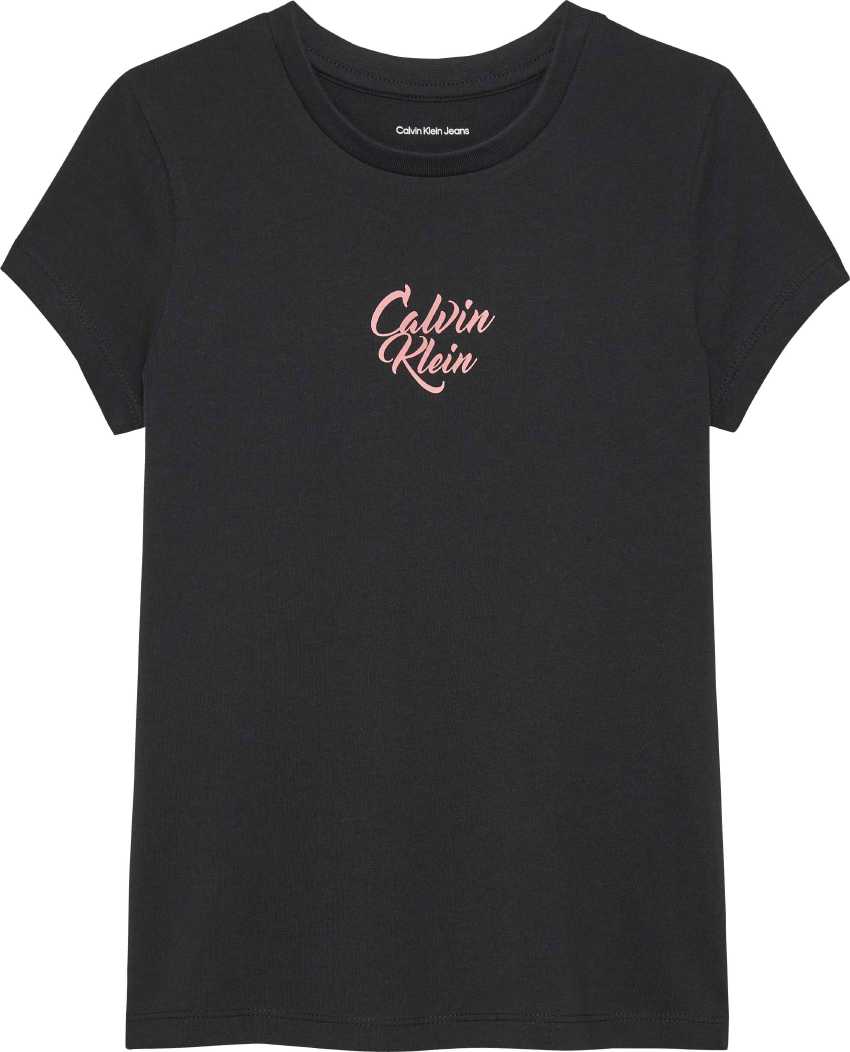 Calvin Klein Tshirt Script Logo Graphic M/C Black para Niña