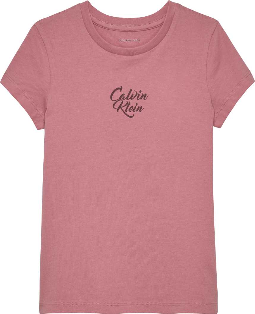 Calvin Klein Tshirt Script Logo Graphic M/C Brandied Apricot para Niña