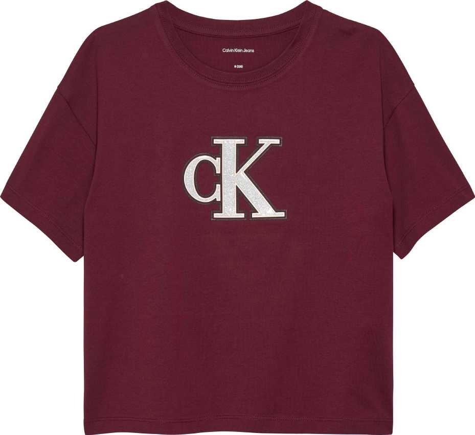 Calvin Klein Tshirt Festive Graphic M/C Raspberry Chocolate para Niña
