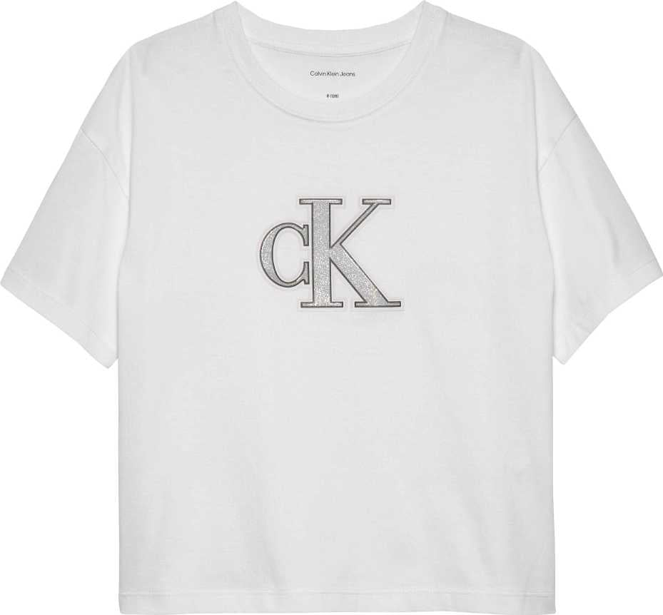 Calvin Klein Tshirt Festive Graphic M/C Bright White para Niña