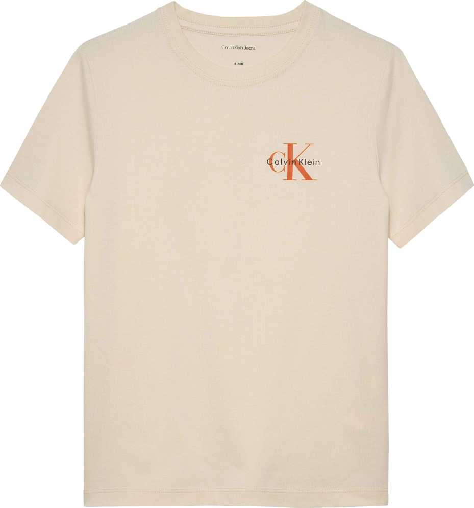 Calvin Klein Tshirt Chest Monologo M/C Whitecap Gray para Niño