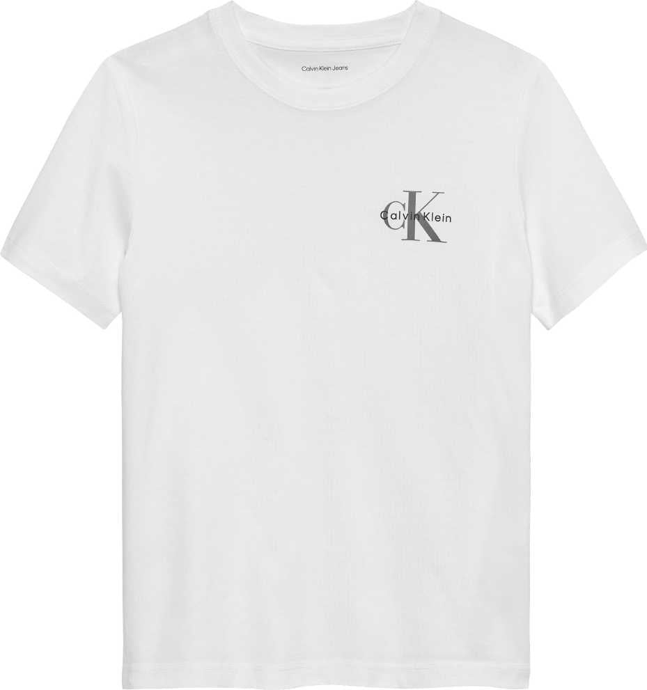 Calvin Klein Tshirt Chest Monologo M/C Bright White para Niño