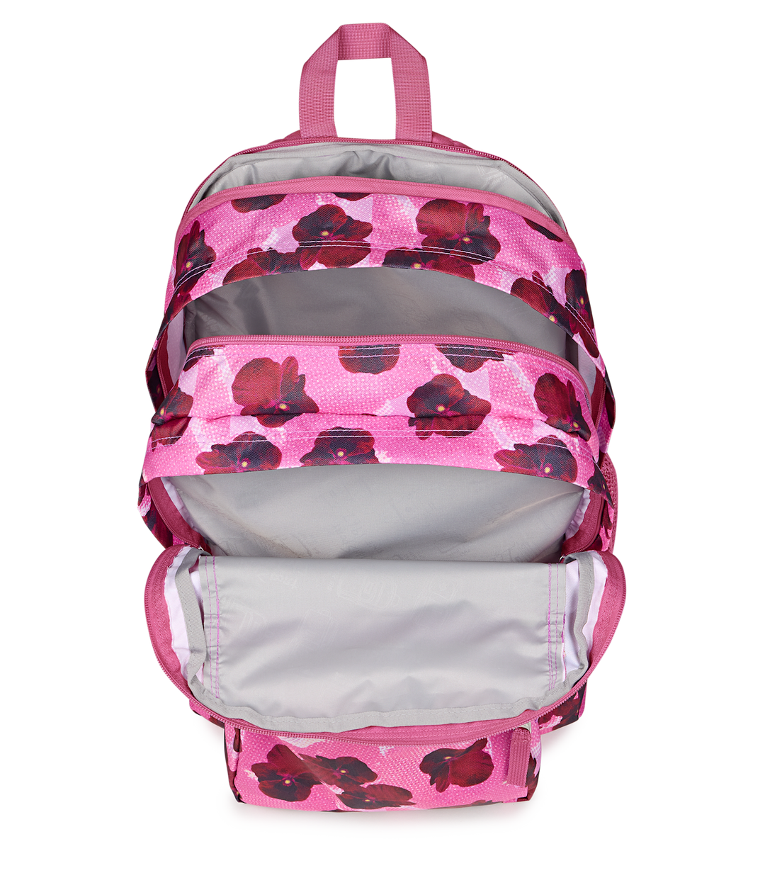 Jansport Big Student Popart Pansies Digital Fucsia - Interior